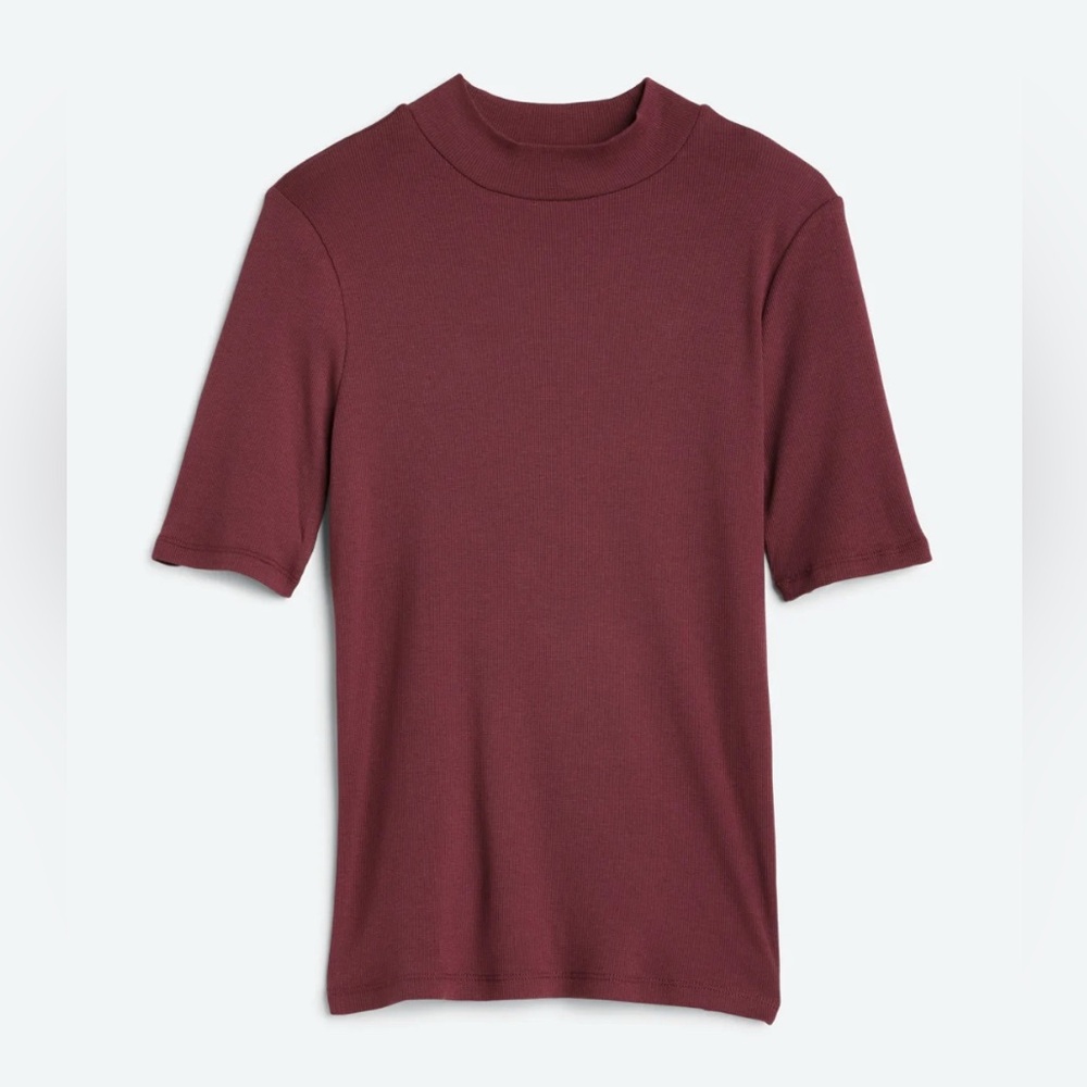 Madewell Drapey-Rib Mockneck Tee